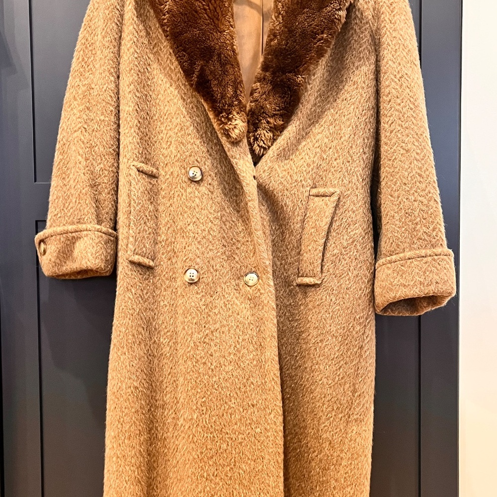 Paul Levy Designs Wool Coat With Real Fur Collar View 2